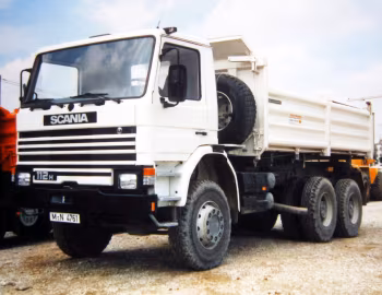 Scania P112H 6×6 Meiller Dreiseitenkipper [Germany] '1986–88