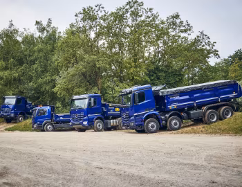 Mercedes-Benz Arocs 4151 AK Meiller Trigenius D421 Dreiseitenkipper, Mercedes-Benz Atego 1630 K Meiller Dreiseitenkipper, Mercedes-Benz Arocs 2851 Meiller Dreiseitenkipper, Mercedes-Benz Arocs 3348 AK Meiller Trigenius Dreiseitenkipper D328