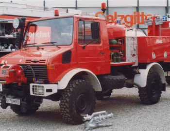 Mercedes-Benz Unimog U 1300 L Pulverlöschfahrzeug Metz PLF 750/MS 500 (Br.435) '1988