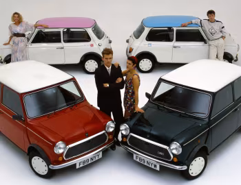 Mini "Flame Red", Mini "Rose", Mini "Racing Green", Mini "Sky"