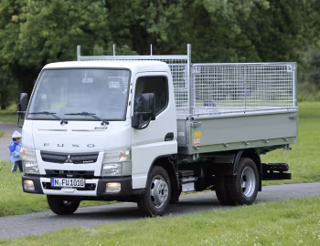 Mitsubishi Fuso Canter 3S13 mit Dreiseitenkipper und Laubaufsatz von der Heinz Schutz GmbH [Germany] (FE7) '2014–22