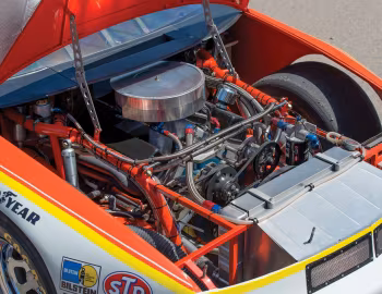 Under The Hood Hutcherson-Pagan Oldsmobile Cutlass Supreme NASCAR Racecar '1987
