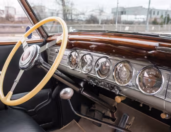 Painel frontal 1938 Packard Twelve All-Weather Cabriolet by Rollston (1608-494)