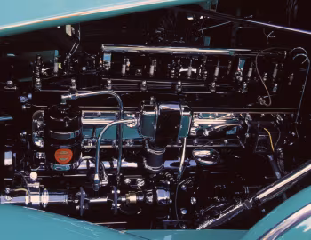 Under the hood 1934 Pierce-Arrow Silver Arrow Coupe (840A)