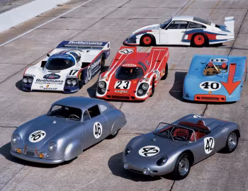 Martini Racing Porsche 935/78 "Moby Dick", Porsche 956, Porsche 718 RS 60 Spyder, Porsche 908/03 Spyder, Porsche 917 KH, Porsche 356 SL Coupe