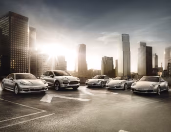 Porsche 911 Carrera Coupe, Porsche Cayman S, Porsche Boxster S, Porsche Panamera Turbo, Porsche Cayenne Turbo