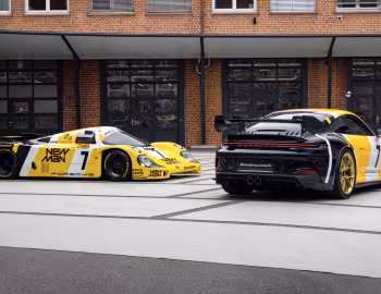 Porsche 911 GT3 with 1985 Porsche 956 Le Mans winner livery, Joest Racing Porsche 956