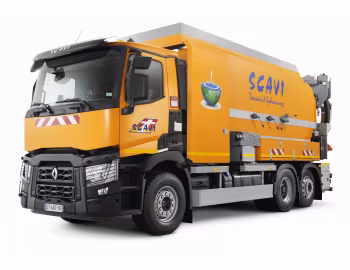 Renault C 460 6×2 rigid Day cab with sewer cleaning equipment '2015–pr.