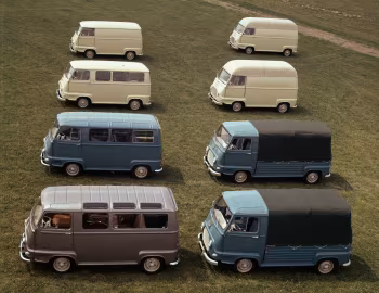 Renault Estafette 800 R2132/R2133 fourgon, Renault Estafette 1000 R2134 fourgon surélevé, Renault Estafette 800 R2132 plateau bâché, Renault Estafette 800 R2133 Alouette, Renault Estafette R2133 Microcar, Renault Estafette R2133 Microcar Luxe, Renault Estafette 800 R2132/R2133 fourgon surélevé, Renault Estafette 1000 R2134 plateau bâché