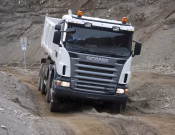 Scania G420 8×6 rigid with Dautel three-way tipper '10.2007–09
