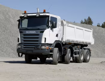 Scania G420 8×6 rigid with Dautel three-way tipper '10.2007–09