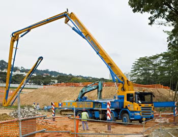Scania P380 8×4 CP14 concrete pump Schwing 42 SX [Asia RHD] '2004–10