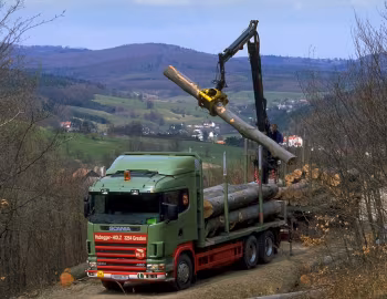 Scania R124GB 400 6×2 rigid timber truck '1995–2004