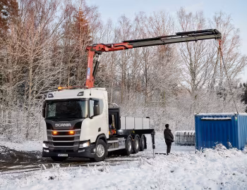 Scania R 450 8×4 rigid rear-steer hooklift with crane '2016–н.в.