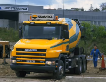 Scania T124GB 360 6×2 rigid concrete mixer '1995–2004