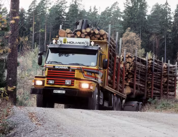 Scania T143H 6×2 450 rigid timbertruck '01.1988–12.1996