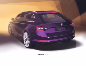 Esboço (sketch) Škoda Superb Combi [Worldwide] '2015–19