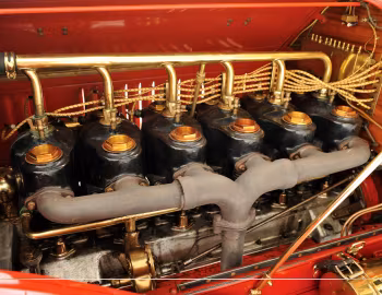 Under the hood 1910 Thomas Flyer Touring (K-6-70)
