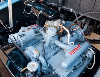 Under the hood 1948 Tucker Sedan (#1043)