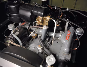 Under the hood 1948 Tucker Sedan (#1038)