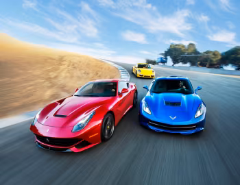 Chevrolet Corvette Stingray Coupe, Porsche 911 Carrera 4S Coupe, Ferrari F12berlinetta