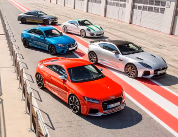 BMW M2 Coupé, Porsche 911 R, Mercedes-AMG C 63 S Coupé "Edition 1", Jaguar F-Type SVR Coupé, Audi TT RS Coupé