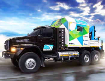 УЗСТ-483F-13 на шасси Урал-4320-6952-12 "Урал Next CNG+LNG" с КМУ АНТ 4.4-1 '2016–17