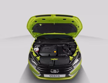 Sob o capô Lada Vesta Luxe Lime (GFL) '09.2015–03.2016