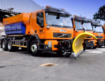 Volvo FE 340 6×4 rigid Medium cab with AEBI Schmidt SNK Single Blade Snow Plough [UK-spec] '2006–13