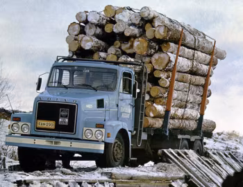 Volvo N1025-54 6×2 rigid timber truck '1974–75